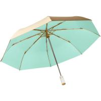 Paraguas plegable dorado automático de viaje, pequeño y ligero, 8 varillas, botón de apertura y cierre automático, portátil, mango ergonómico, protección UV 99 - details 20