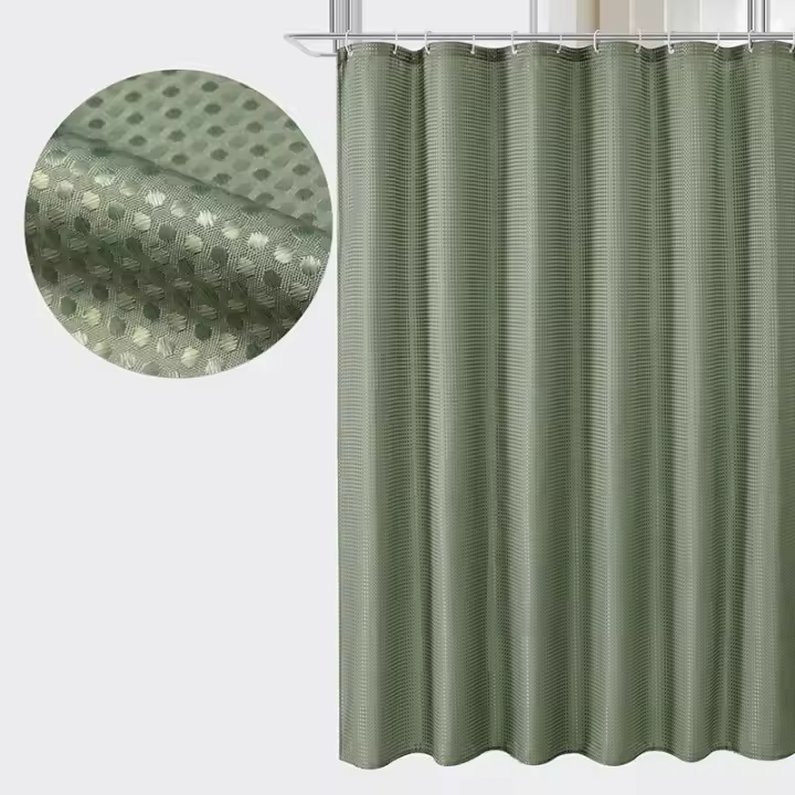 Cortina de Ducha de Color Sólido Impermeable Doble Cara Personalizada para Hogar, Hotel, Partición de Baño - 1