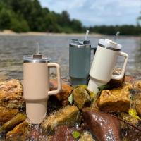 Vaso de piezas con pajita, botella de agua al vacío de doble pared de acero inoxidable de 40Oz, adecuado para viajes, deportes, conducción en coche, 1 unidad - details 3