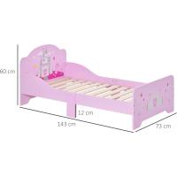 Cama Infantil de Madera +3 Años 143x73x60 cm Carga Máx. 50kg Protección con Barrieras - details 2