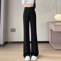 Pantalones de pierna ancha para mujer, pantalón negro de cintura alta de estilo coreano, pantalones de traje grises holgados a la moda para oficina, ropa de calle - details 13