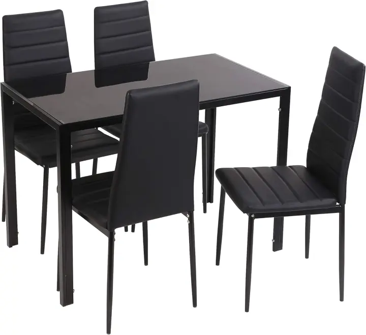 Mesa de Cocina 105x60 + 4 sillas Clasik (Sillas Blancas) - 1
