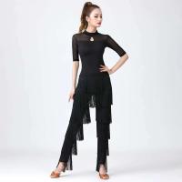 Top mujeres latinas, entrenamiento básico TRE para niñas, trajes de salón, baile de samba, tango, flamenco, camiseta de práctica de baile, 2024 - details 3