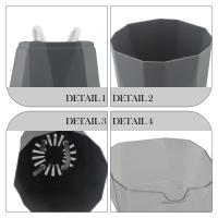Maceta de plástico para plantas hidropónicas, maceta transparente de doble capa, cuerda de algodón, flores de riego - details 2