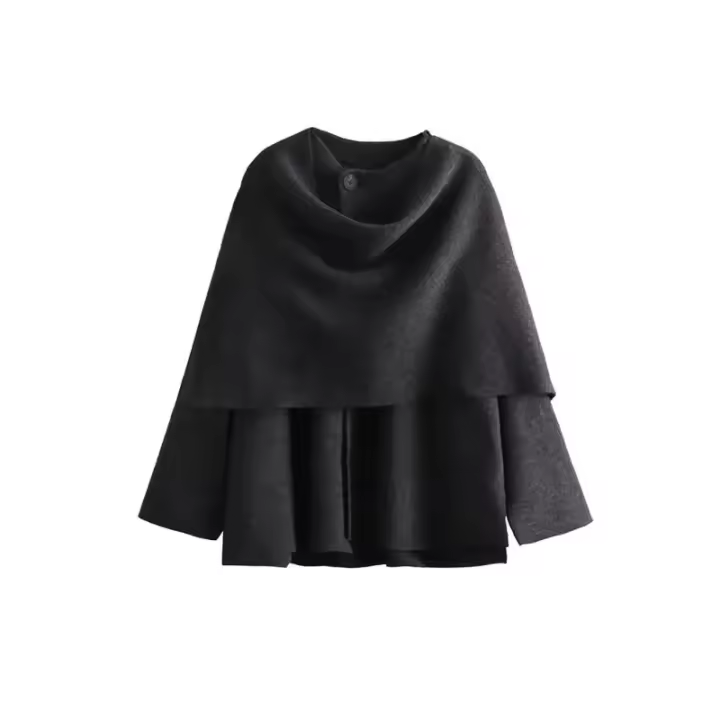 Chaqueta de punto de manga larga asimétrica para mujer de invierno 2024 para moda informal - 1
