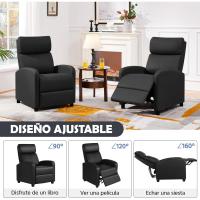 Sillón de Masaje Silla Relax Butaca Sofá Ajustable de Relajación con Función Reclinable para Sala de Estar y Dormitotio Gris - details 64