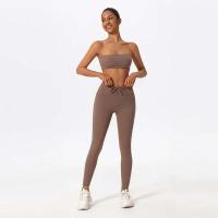 Camisolas sin tirantes y sin mangas, ropa de cintura alta, conjunto de dos piezas, shorts o bodys de yoga para mujer, entrenamiento, FIESS - details 6