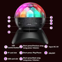 Proyector de bola de discoteca inalámbrico, LED, 7 modos de iluminación, reproductor de tarjeta TF, Altavoz Bluetooth para DJ, boda, fiesta, Bar, KTV - details 13