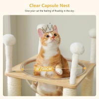 Árbol de madera para gatos, rascador para uso en interiores con poste rascador, accesorios para gatos y condominio - details 10