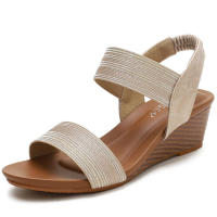 Sandalia Sandalias Correa Estilo Hada Romana Nuevo Verano Tacón de Pendiente Grande Zapatos de Mujer de Moda - details 4