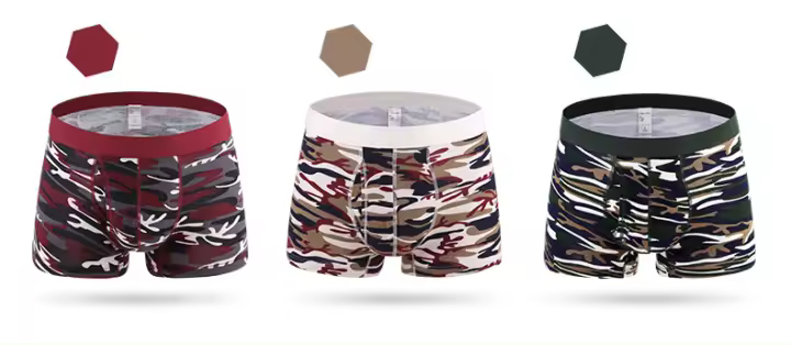 Pack de 3 Bóxers de Algodón Elástico para Hombre - Camuflaje Talla Europea grande y multicolor - 1