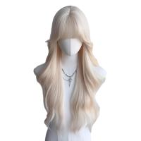 Peluca sintética con flequillo de aire para mujer, pelucas onduladas rizadas al agua para Cosplay de Halloween, cubierta completa para la cabeza, pelucas en capas naturales para fiesta - details 14