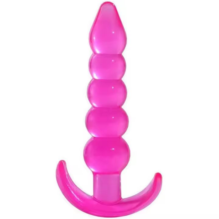 Tapón anal súper suave Juguetes sexuales Tapón anal de silicona, cuentas anales Tapón anal de silicona con cuello fino y 5 cuentas graduales y base curvada Tapón anal Estimulación del punto G Juguete sexual para mujeres, hombres y parejas - 1