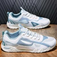 2024 nuevos cien zapatos de cuero para hombre, deportes informales, primavera, transpirables, diseño de punta redonda con absorción de impacto, zapatos para correr - details 1
