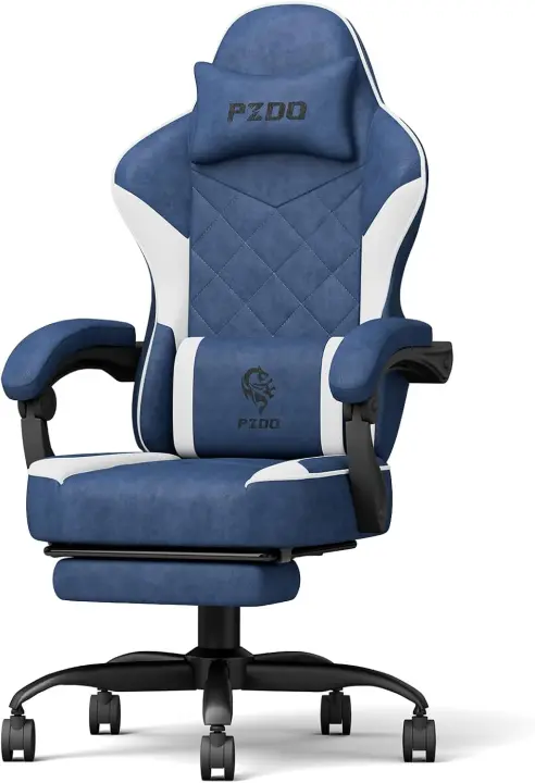 Silla de Oficina con Tejido de Alta Tecnología, Silla Gamer Silla Ordenador con Reposapiés, Cadeira Gaming Chair Silla de Ordenador, Adultos, Adolescentes (Negro) - 1