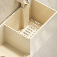 Soporte de secador de pelo con ventosa de plástico, soporte de secador de pelo sin perforaciones montado en la pared con caja de almacenamiento, ahorro de espacio - details 6