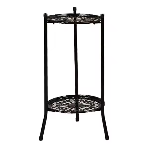 Soporte de Metal de dos capas para plantas, elegante estante para macetas, moderno, alto, decoración interior y exterior B - 1