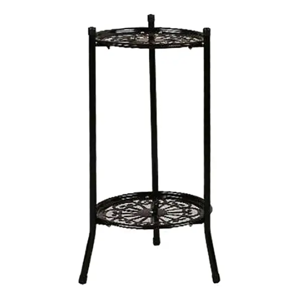 Soporte de Metal de dos capas para plantas, elegante estante para macetas, moderno, alto, decoración interior y exterior B - 1