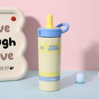 Taza aislada de acero inoxidable portátil de 600ml, taza con pajita de dopamina a prueba de fugas con asa, termo, botella de agua para actividades al aire libre - details 10