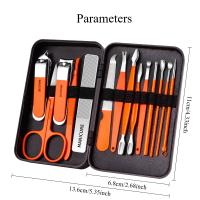 Juego de manicura y pedicura profesional, 14 Uds., con caja, Kit de cuidado de uñas de acero inoxidable para el cuidado de los pies y la cara, juego de regalo, Clippe para uñas - details 7