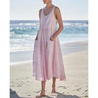 El cuello redondo sin mangas de 2025 mujeres vendedoras calientes unió el vestido grande de la playa del oscilación para las mujeres - details 0