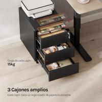 Archivador Móvil con Cerradura Cajonera con Ruedas para Archivos A4 Mueble Archivador Metálico para Oficina Blanco SK024ws - details 12