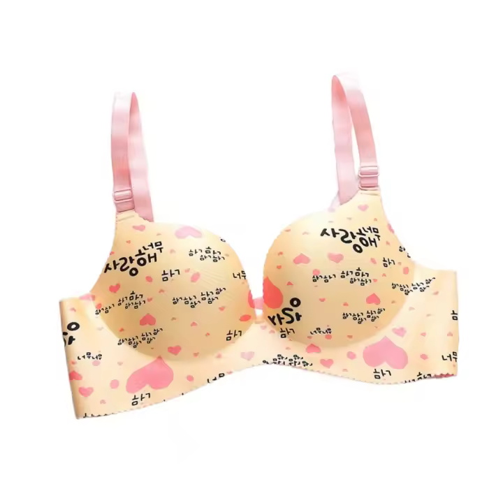 Sujetador inalámbrico ajustado para mujer, ropa interior antiflacidez con pechos recogidos, Floral, con escote en V profundo, a prueba de golpes, ajustable, Push Up - 1