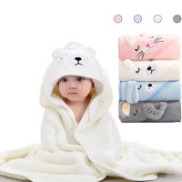 Manta envolvente para recién nacido, Toalla de baño infantil absorbente y cálida de dibujos animados, bonito - details 0