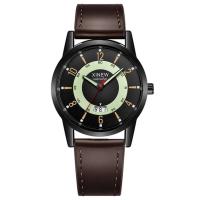 Relojes baratos de marca XINEW genuinos de lujo de primera calidad para niños, reloj de cuarzo con fecha y correa de Cuero Simple a la moda negra, reloj Erkek Barato Saat Relogio Masculino - details 6
