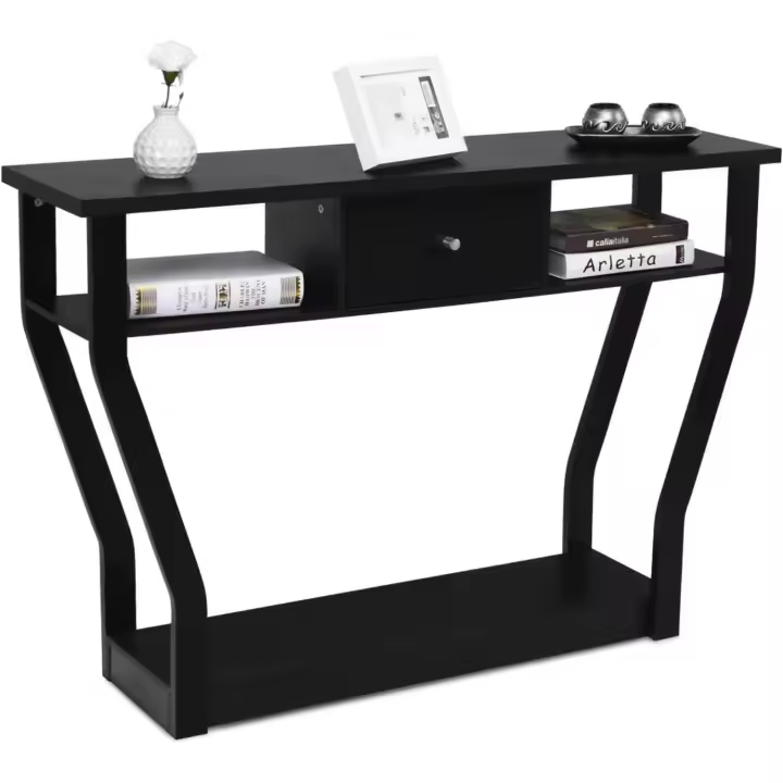 Mesa de Console de Madera Estrecha 120 x 30 x 81 cm Mueble Receptor para Entrada y Salón - 1