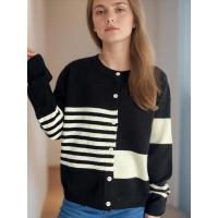 Suéter de punto con cuello redondo para mujer, a rayas de moda, ropa de abrigo para el trabajo, 2024 - details 3
