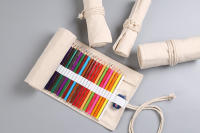 Estuche de tela de colores para lápices, bolsa de almacenamiento para cosméticos, rollo de lápices, suministros escolares, 12/24/36/48/72 agujeros - details 5