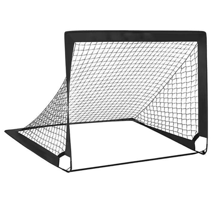 Portería de fútbol para niños, portería de entrenamiento móvil Plegable, portátil, color negro - 1
