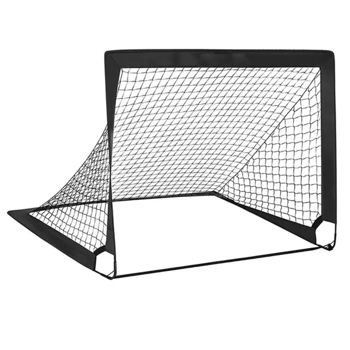 Portería de fútbol para niños, portería de entrenamiento móvil Plegable, portátil, color negro - 1