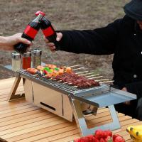 Estufa de Barbacoa Portátil de Acero Inoxidable Ajustable a 3 Alturas Cocina al Aire Libre con Bolsa de Carrito - details 10