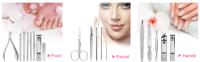 Kit de manicura de acero inoxidable para hombre y mujer, Set de aseo con estuche de viaje, 18 piezas, color rosa - details 1