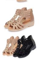 Sandalias Romanas de Cuero Suave Zapatos de Tacón para Mujer Verano 2025 Diseño Casual de Moda - details 14