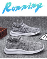 Zapatillas de correr ligeras para hombre, zapatos de tenis deportivos antideslizantes transpirables para exteriores, cómodos entrenadores de tejido volador - details 11