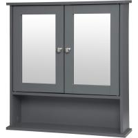 Cocina Mueble Suspendido Espejo Mueble Pared baño Espejo Estante Mueble Joyero Mara 56 x 58 x 13 cm Gris - details 0