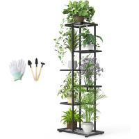Estante de Almacenamiento para Plantas Metal Negro, Herramientas de Jardín y Guantes, 141 cm, Para Interior y Exterior, Escaleras para Plantas, para Balcón - details 42