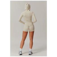Conjunto de chaqueta deportiva para mujer con cremallera de manga larga y top de fitness para ropa deportiva, chaqueta de yoga con orificios para los pulgares para exteriores y gimnasio - details 12