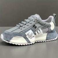 Zapatos cómodos de plataforma de moda para caminar al aire libre, trotar, acampar, zapatillas de deporte con cordones para hombres para todas las estaciones - details 3