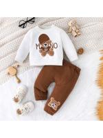 Conjunto de Ropa para Bebé de 3 a 24 Meses Camiseta de Manga Larga con Estampado de Osito de Dibujos Animados Pantalones Azules Marinos Juego de Ropa Infantil - details 10