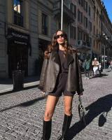 Abrigo de piel para mujer, chaqueta informal holgada de alta gama con solapa versátil, a la moda, novedad de invierno - details 6