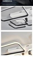 Candelabros Led modernos para sala de estar, dormitorio, sala de estudio, AC90-260V, iluminación interior, lámpara de araña, blanco y negro - details 7