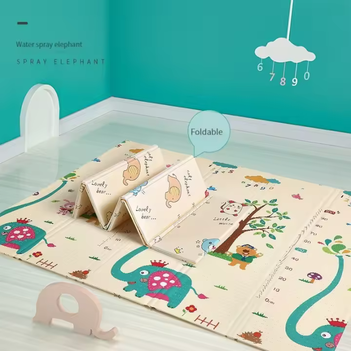 Alfombra Plegable para Juegos de Bebé 180x160 Impermeable Alfombra para Suelo Portátil con Bolsa de Viaje Juguetes de Actividades para Niños Recomendado p Niños - 1