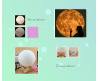 Lámpara de luna con impresión 3D creativa, luces LED de noche recargables, 2 colores, bola táctil, lámpara de Luna, decoración del hogar, dormitorio, regalos de cumpleaños - details 7