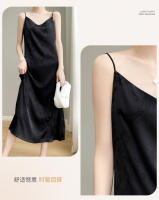 Elegante Falda de Seda con Cinturón de Satén de Ácido Acético Francés Vestido de Moda de Verano para Mujeres con Cuello en V y Talla hasta la Rodilla - details 17