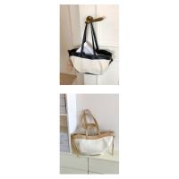 2025 nuevo nicho retro empalme bolsa de mano de lona de color contrastante bolso de gran capacidad bolso de hombro versátil - details 15