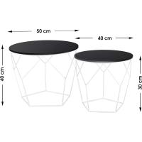 Juego de 2 Mesas Auxiliares Mesa de Centro con Función de Cesta Mesa de Sala Mesa de Metal - details 26